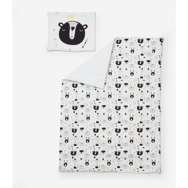 "Pinio Happy Bears" antklodės ir pagalvės rinkinys, 100 x 135 cm