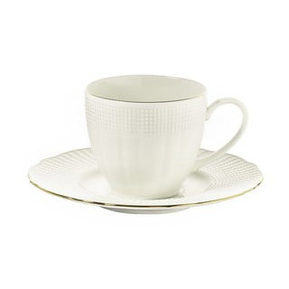 6 porcelianinių kavos puodelių su lėkštutėmis rinkinys Kutahya Café, 200 ml
