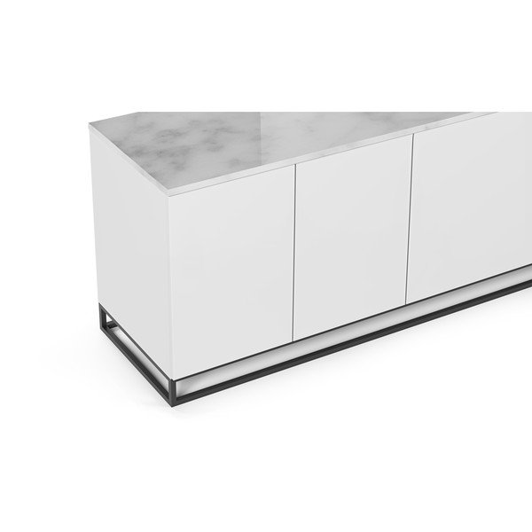 Balta komoda su riešutmedžio stalviršiu ir juodomis kojomis TemaHome Join, 200 x 65 cm-image-3