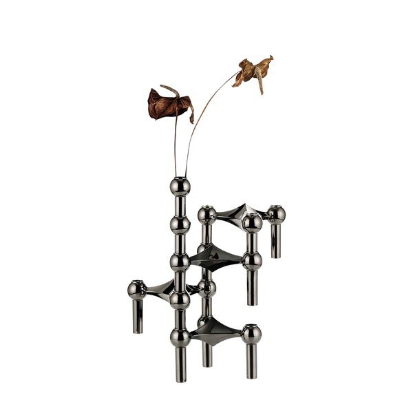 Blizgios juodos spalvos iš metalo vaza (aukštis 10 cm) Nagel – STOFF Nagel-image-4