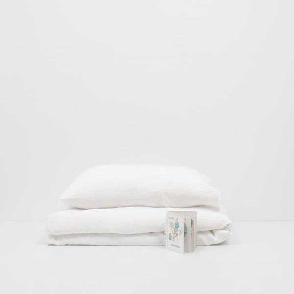 Vaikiškas baltas lininis užvalkalas Linen Tales Nature, 40 x 45 cm-image-2