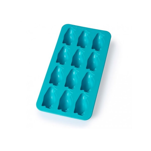 Mėlyna silikoninė ledo formelė Lékué Penguin, 12 kubelių
