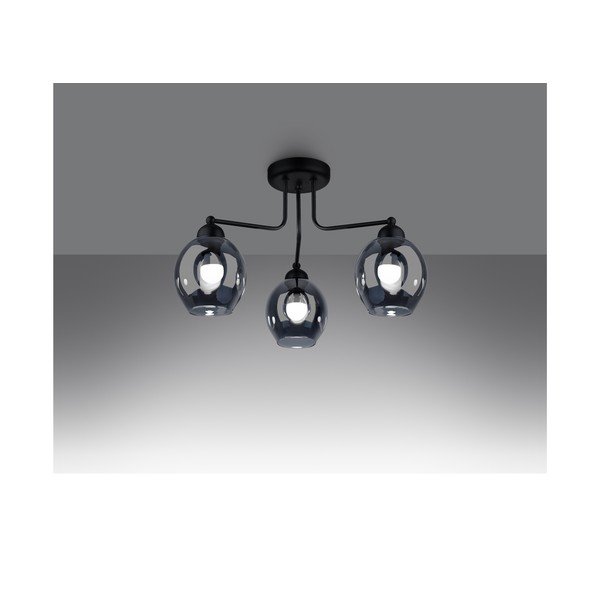 Juodos spalvos lubinis šviestuvas 54x54 cm su stiklo gaubtu Garten – Sollux-image-1