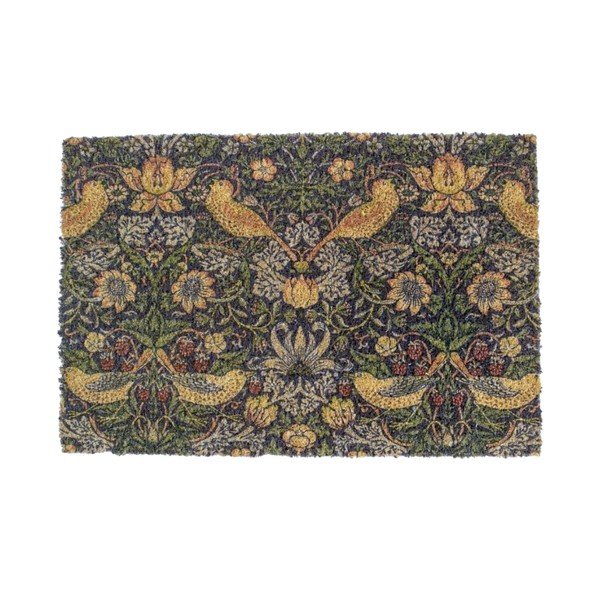 Iš kokoso pluošto grindų kilimėlis 40x60 cm William Morris Strawberry Thief – Artsy Doormats