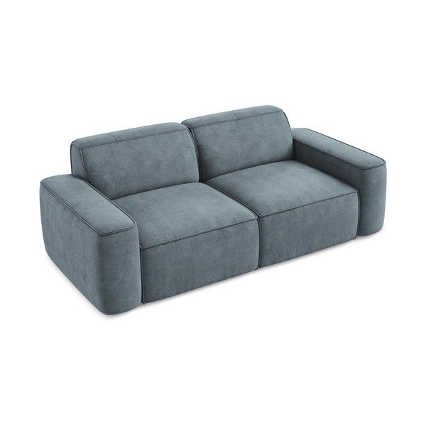 Pilkai mėlynos spalvos iš šenilinio audinio sofa 204 cm Omao – Makamii-image-4