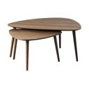Kavos staliukai rudos spalvos 2 vnt. iš ąžuolo 70x100 cm Adda – Unique Furniture