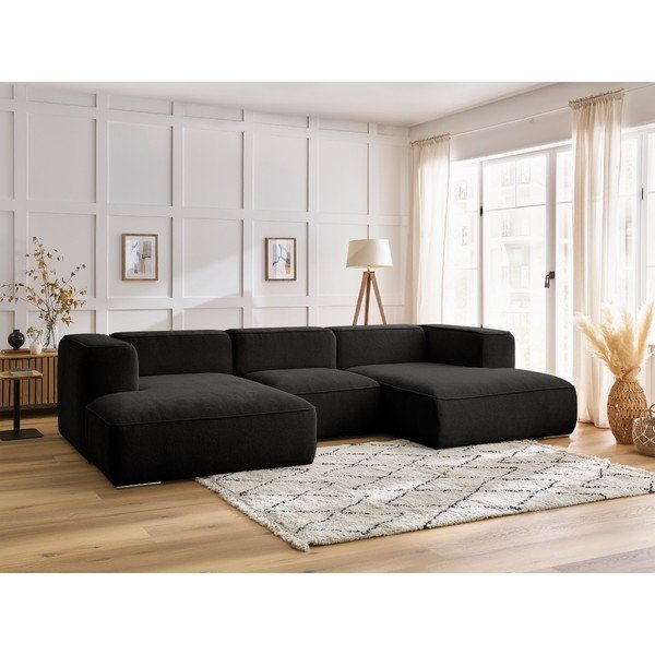 Kampinė sofa juodos spalvos Zephyr – Bobochic Paris-image-1