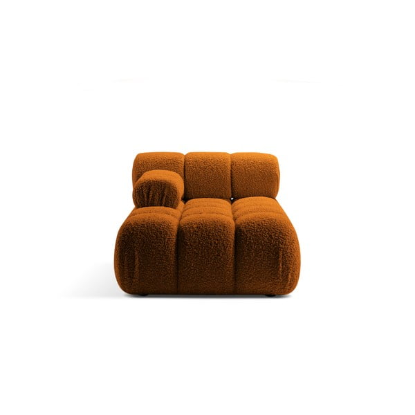 Iš boucle modulinė sofos dalis oranžinės spalvos (su kairiuoju kampu) Bellis – Micadoni Home