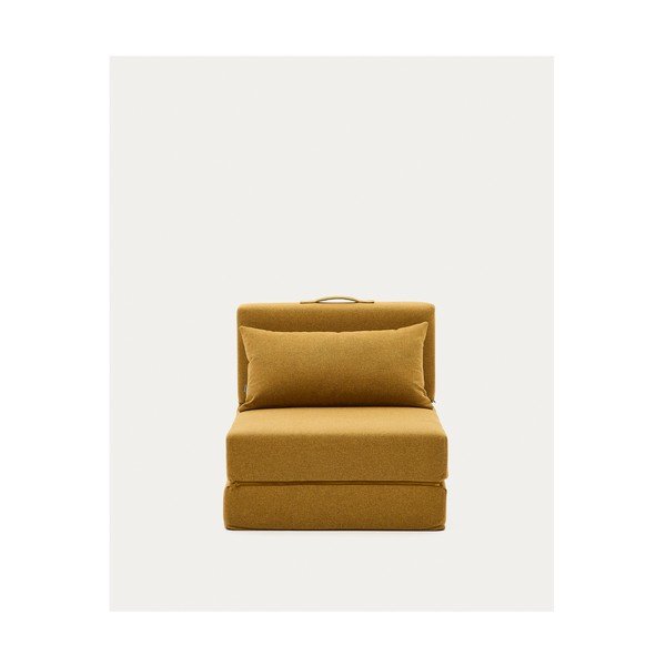 Garstyčių spalvos krėslas su lovos funkcija Arty – Kave Home-image-2