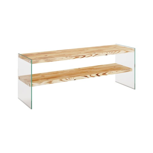 Televizoriaus spintelė pagaminta iš riešutmedžio medienos ir stiklo Neostill Niagara Natural