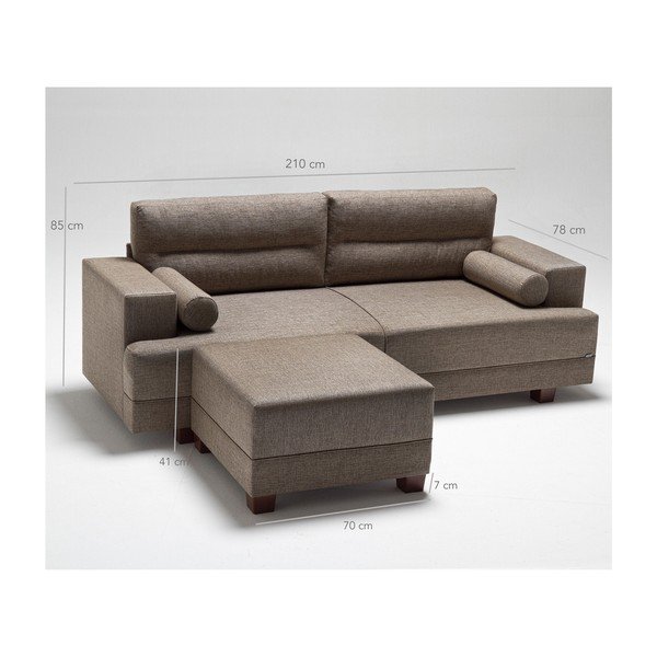 Ruda sofa su otomanu Balcab Home Ivett-image-1