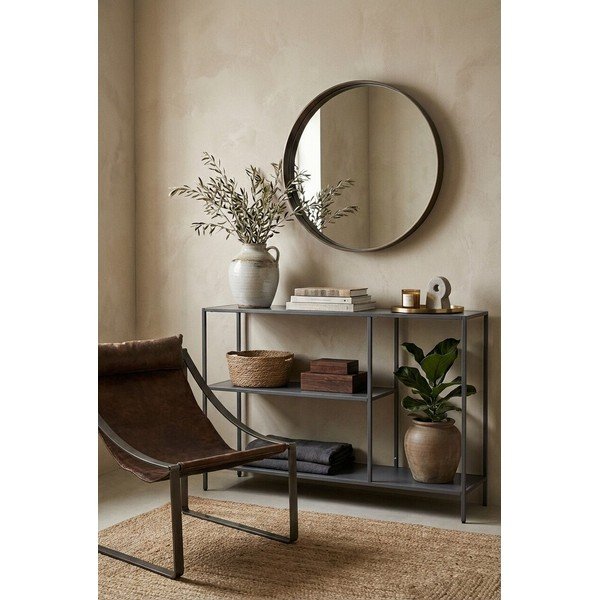 Pilkos spalvos iš plieno konsolinis staliukas 30x120 cm Acero – Premier Housewares-image-2