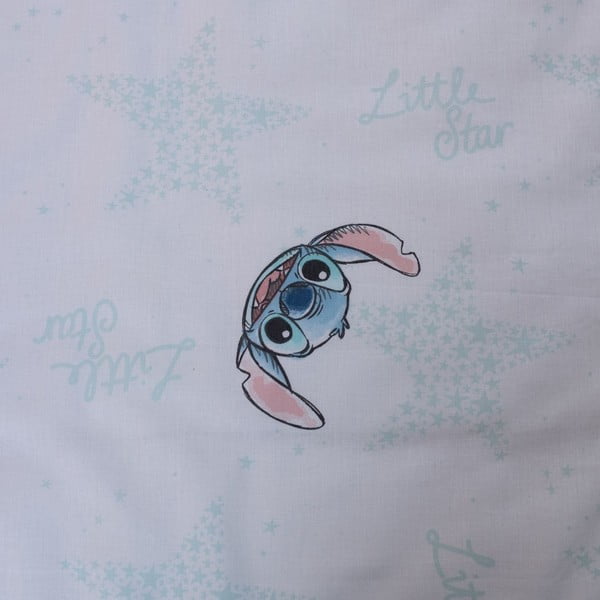 Baltos spalvos iš medvilnės vaikiška patalynė vaikiškai lovai 100x135 cm Lilo and Stitch "White Star" – Jerry Fabrics-image-4