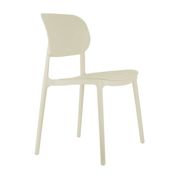 Kreminės spalvos iš plastiko valgomojo kėdė Cheer – Leitmotiv