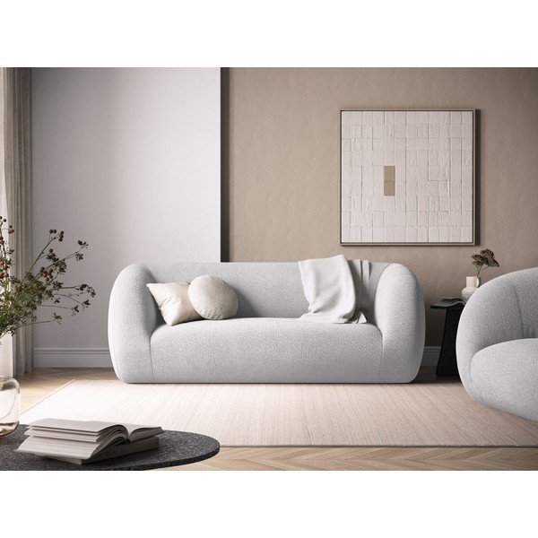Sofa iš boucle šviesiai pilkos spalvos 210 cm Essen – Cosmopolitan Design-image-1