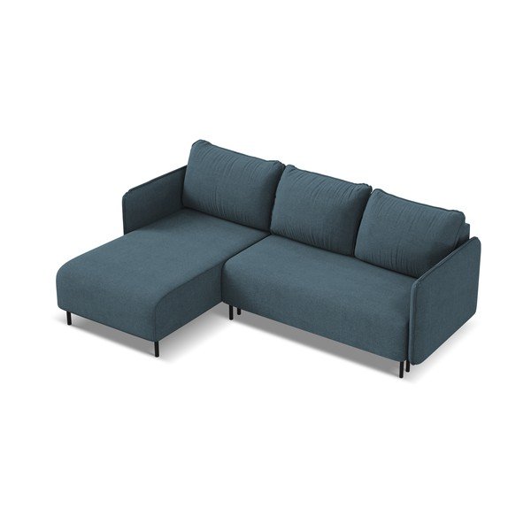 Mėlynos spalvos sulankstoma/su sandėliavimo vieta kampinė sofa (su kairiuoju kampu) Luana – Makamii-image-4