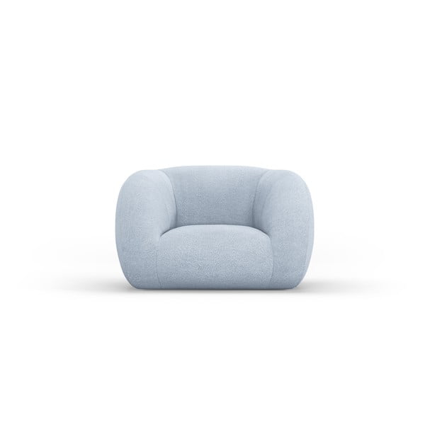 Krėslas iš boucle šviesiai mėlynos spalvos Essen – Cosmopolitan Design