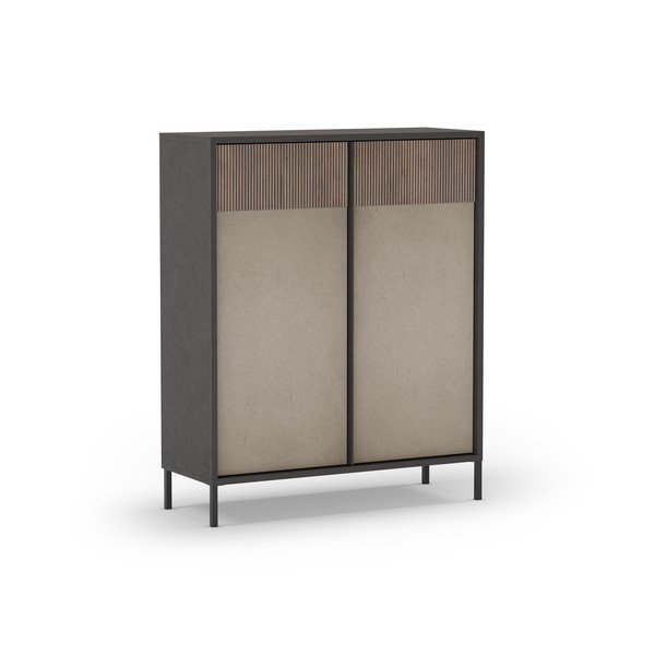 Spintelė antracito spalvos/šviesiai rudos spalvos 106x130 cm Amalia – Marckeric-image-3