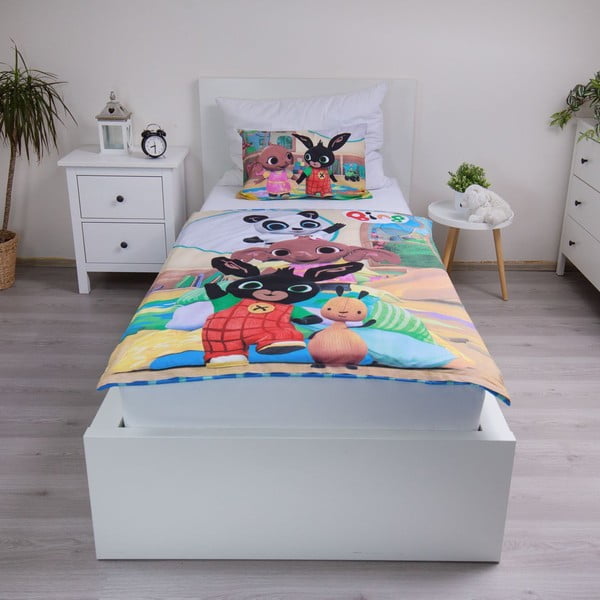 Iš medvilnės vaikiška patalynė vaikiškai lovai 100x135 cm Bing Bunny "Tower" – Jerry Fabrics-image-1