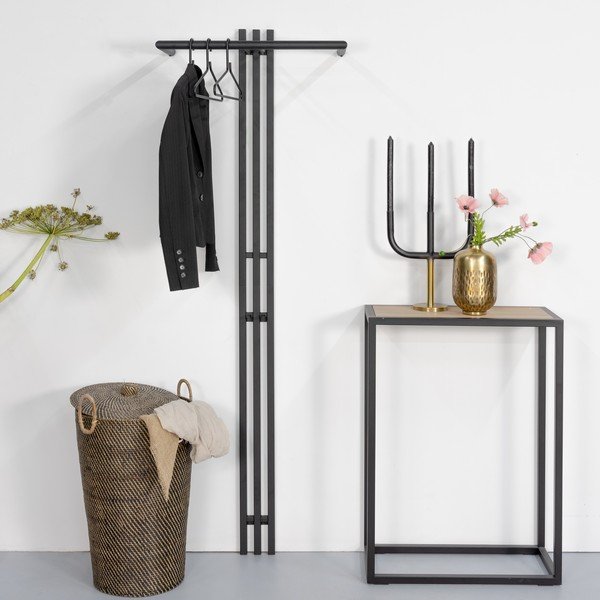 Juodos spalvos iš metalo sieninė lentyna 65 cm Senza – Spinder Design-image-1