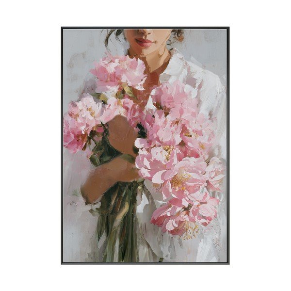 Spausdintas paveikslas su rėmeliu/tapyba ant drobės 70x100 cm Floral Embrace – Styler