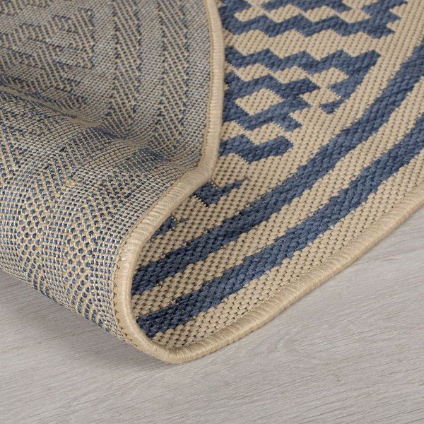 Mėlynai smėlio spalvos apvalus lauko kilimas ø 160 cm Moretti - Flair Rugs-image-3