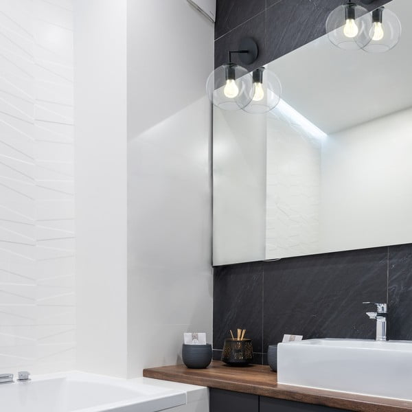 Juodas sieninis šviestuvas SULION Bogard, ø 20 cm-image-1