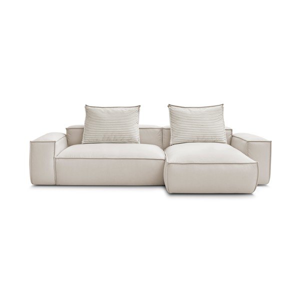 Iš dirbtinės odos kampinė sofa smėlio spalvos (kintama) Boheme – Bobochic Paris
