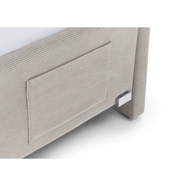 Smėlio spalvos kampinė iš audinio vaikiška lova be grotelių 120x200 cm Cool – Meise Möbel-image-3