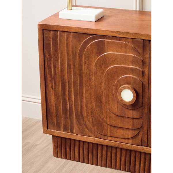 Tamsios natūralios spalvos iš mango masyvo šoninė spintelė 40x75x116 cm Sangar – Premier Housewares-image-2