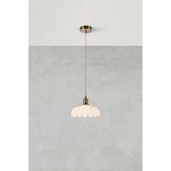 Baltos spalvos/žalvario spalvos kabantis šviestuvas ø 25,5 cm su stiklo gaubtu Kurage – Markslöjd-image-3