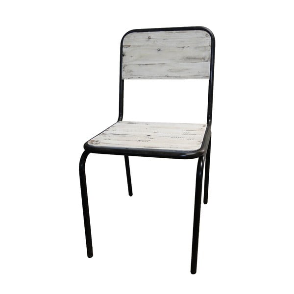 Valgomojo kėdė iš kėnio masyvo baltos spalvos Industrial – Antic Line