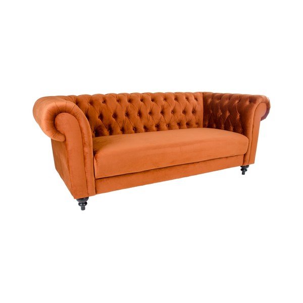 Oranžinio aksomo trijų vietų sofa "House Nordic Chester-image-2