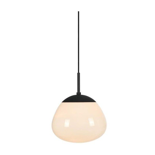 Baltos spalvos/juodos spalvos iš stiklo kabantis šviestuvas ø 25 cm Rise – Markslöjd