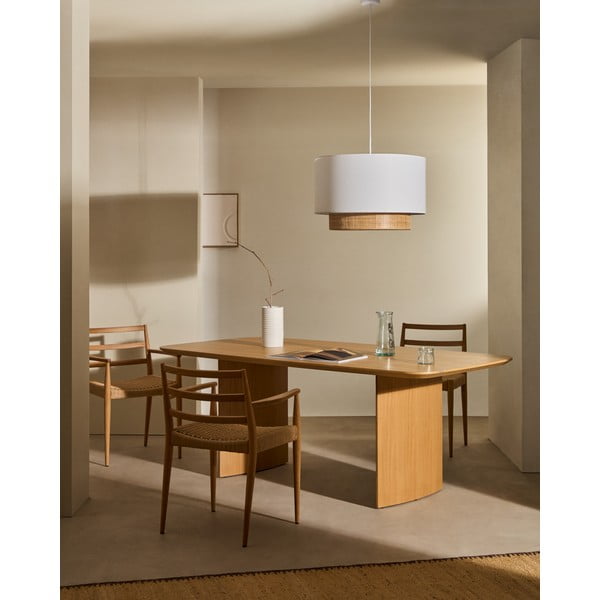 Valgomojo stalas natūralios spalvos iš ąžuolo 100x240 cm Litto – Kave Home-image-1