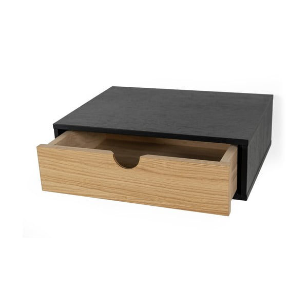 Juodas sieninis naktinis staliukas Woodman Farsta-image-2