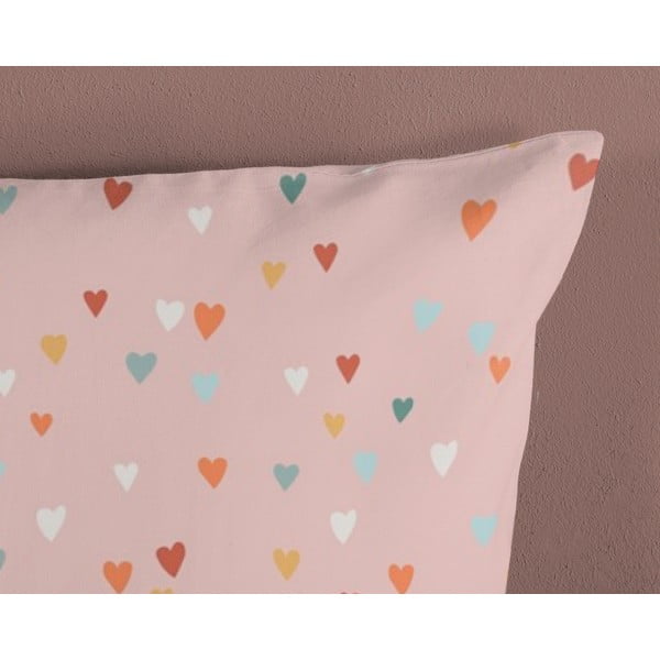 Rožinės spalvos/smėlio spalvos iš medvilnės viengulė vaikiška patalynė 140x200 cm Louie – Good Morning-image-3