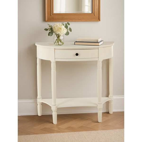 Baltos spalvos iš pušies masyvo konsolinis staliukas 33x81 cm Heritage – Premier Housewares-image-2