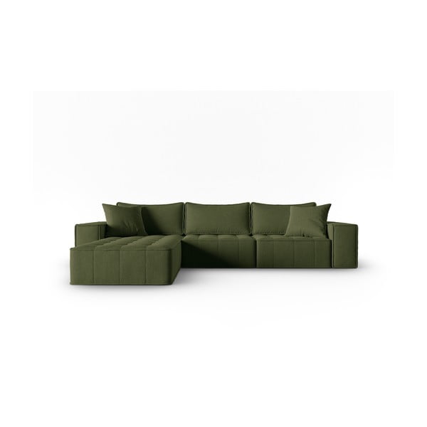 Kampinė sofa žalios spalvos (su kairiuoju kampu) Mike – Micadoni Home