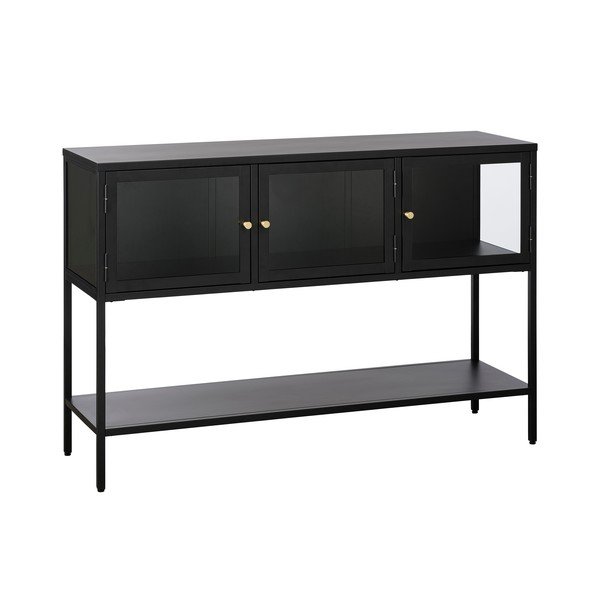 Iš metalo vitrina juodos spalvos 132x88 cm Carmel – Unique Furniture-image-4