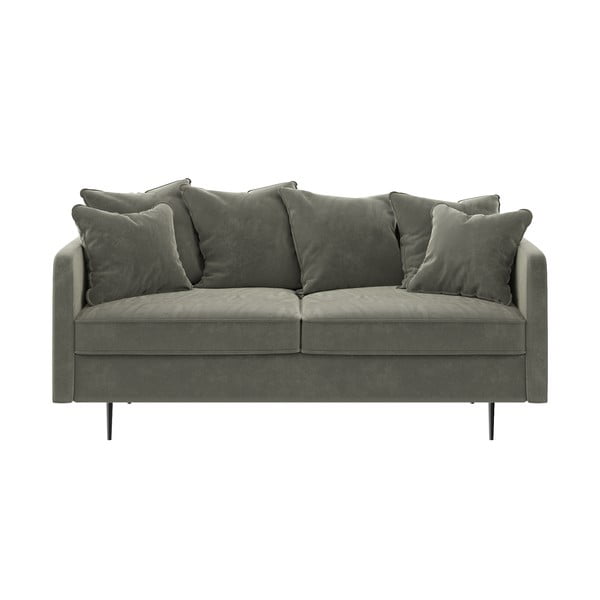 Pilkos spalvos aksominė sofa Ghado Esme, 176 cm