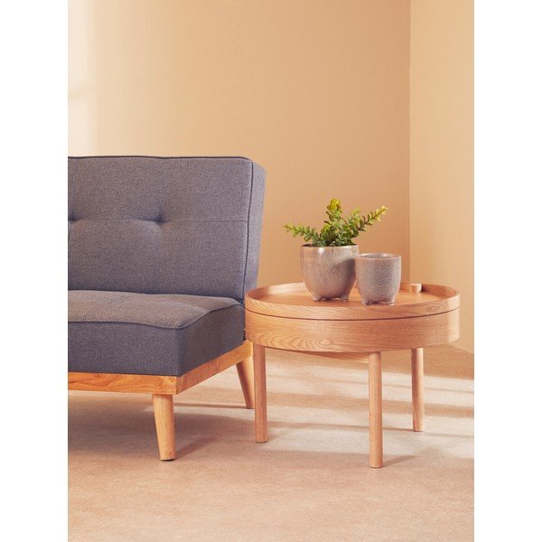 Apvalios formos šoninis stalas iš pušies ø 60 cm Viborg – Premier Housewares-image-4