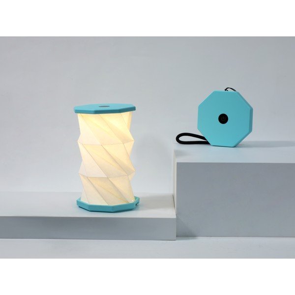 Baltos spalvos/turkio spalvos šviečianti dekoracija nešiojamas USB ø 8 cm Twist – Gingko-image-3