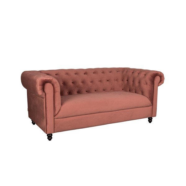 Rožinio aksomo sofa Dutchbone Forest-image-2
