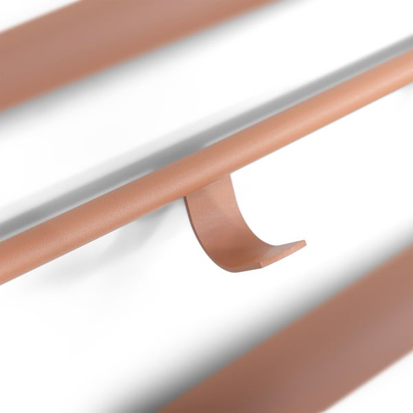 Rausvos spalvos iš metalo sieninė lentyna su lentyna 100 cm Rex – Spinder Design-image-3