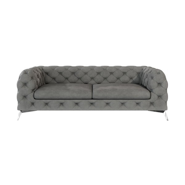 Pilkos spalvos iš velveto sofa 225 cm Chelsea – Ropez