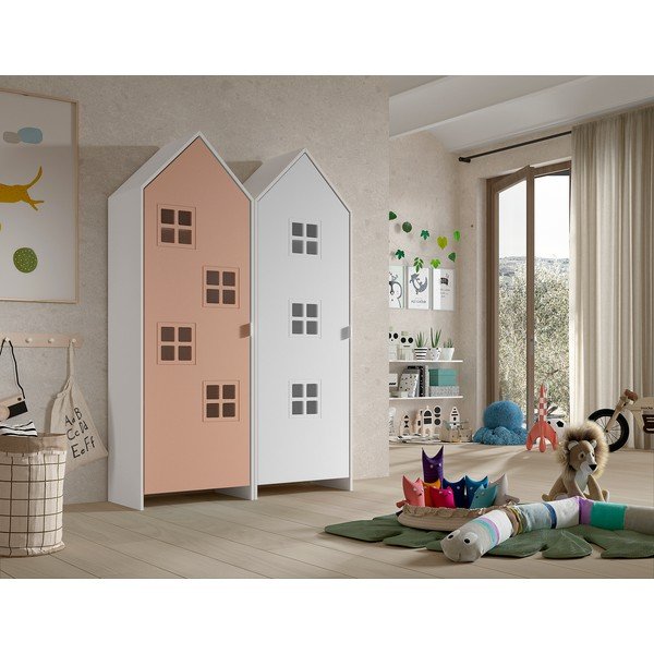 Vaikiška spinta baltos spalvos/rožinės spalvos 115x171,5 cm CASAMI BRUGES – Vipack-image-1