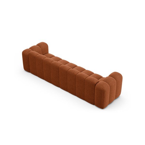 Raudonos plytų spalvos sofa iš šenilinio audinio 290 cm Lupine – Micadoni -image-2