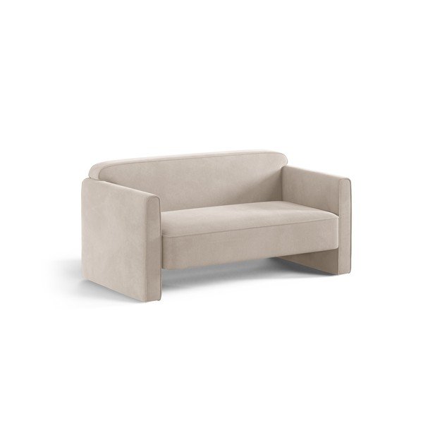 Smėlio spalvos iš velveto sofa 140 cm Abby – Micadoni -image-1