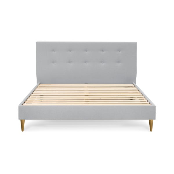 Šviesiai pilka dvigulė lova Bobochic Paris Rory Light. 180 x 200 cm-image-2